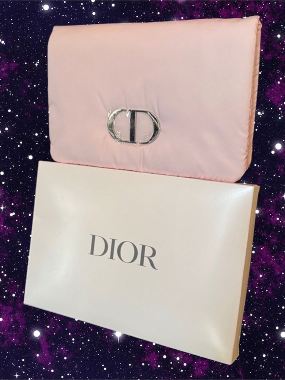 Dior Light Pink Women’s Clutch with Silver CD Emblem